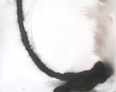 A3 Original Fine Art Black and White Abstract Ink Wash Painting 11.7x16.5 " Movement 066"