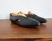 vtg 90's LEATHER pointy toe cut out flats size US 8.5