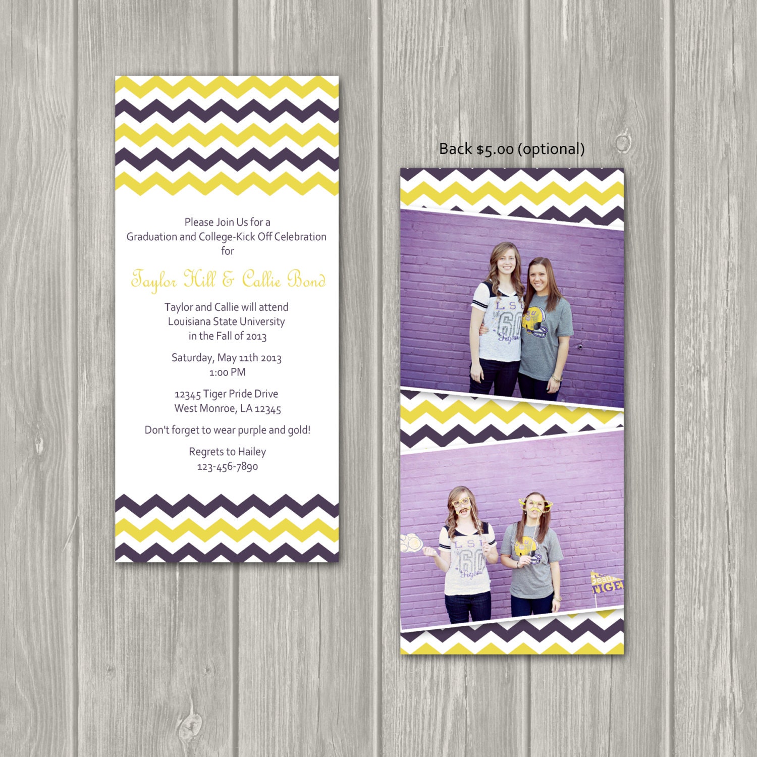 Purple and Gold Chevron Print Graduation Invitation Il_170x135