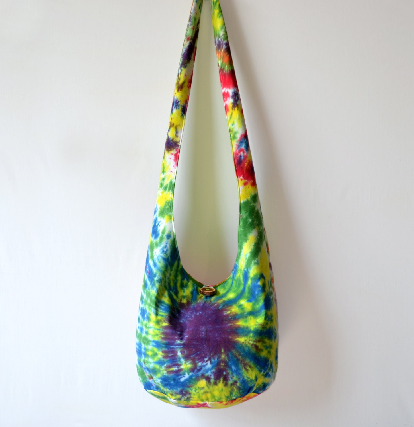 Tie Dye Hobo Bag, Sling Bag, Bright, Colorful, Psychedelic, Boho Bag, Spring, Summer, Hippie Purse, Crossbody Bag
