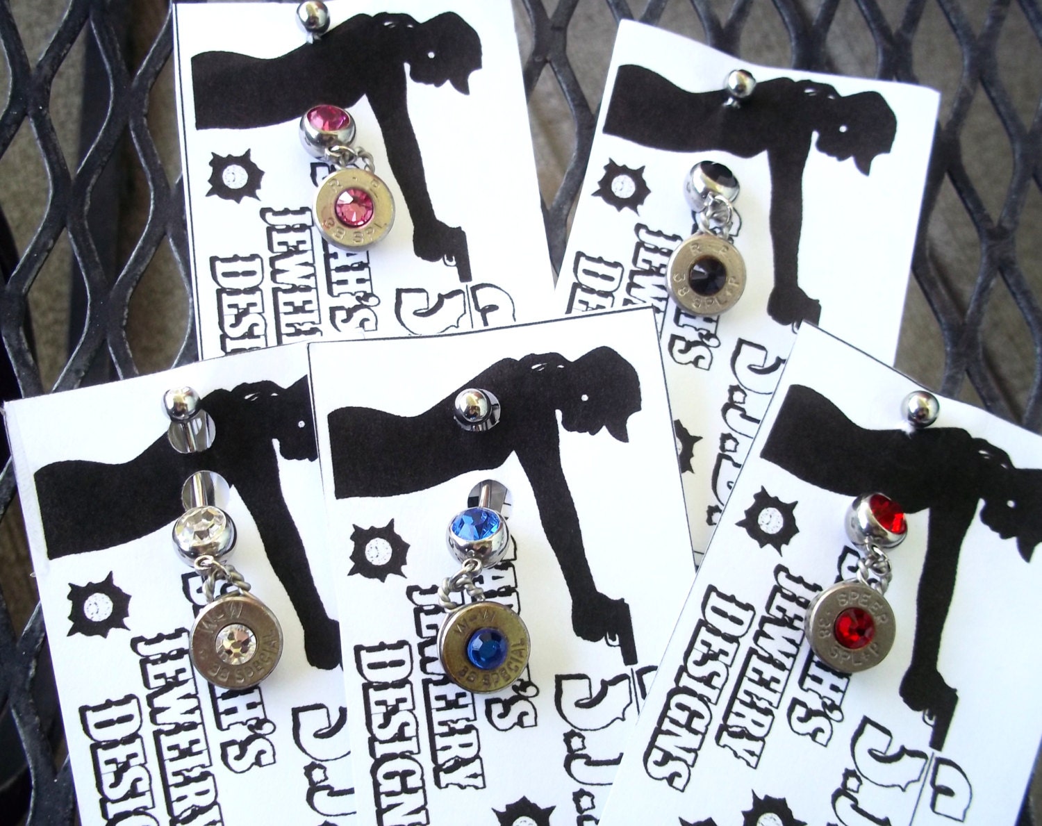 Bullet Belly Ring RED