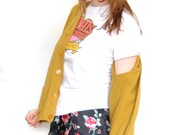 FLORAL SKIRT 90s Grunge Button Up