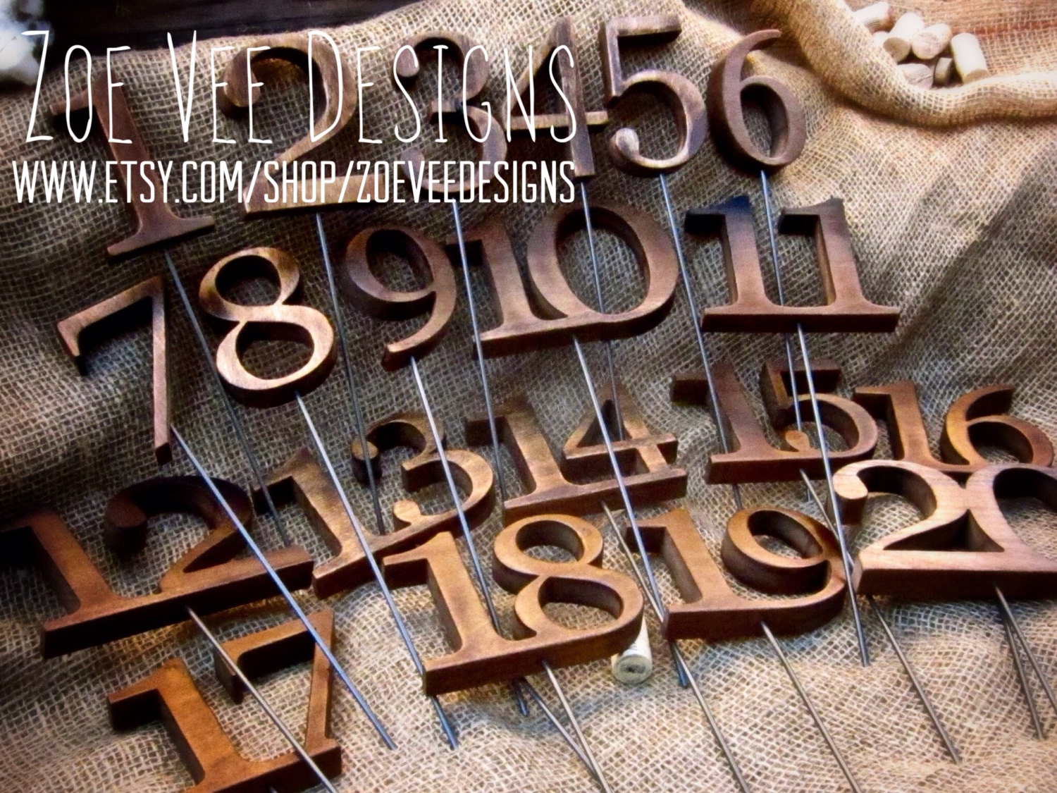 Rustic Wooden Table Numbers For Wedding and Reception Decor. Numbers 1-30