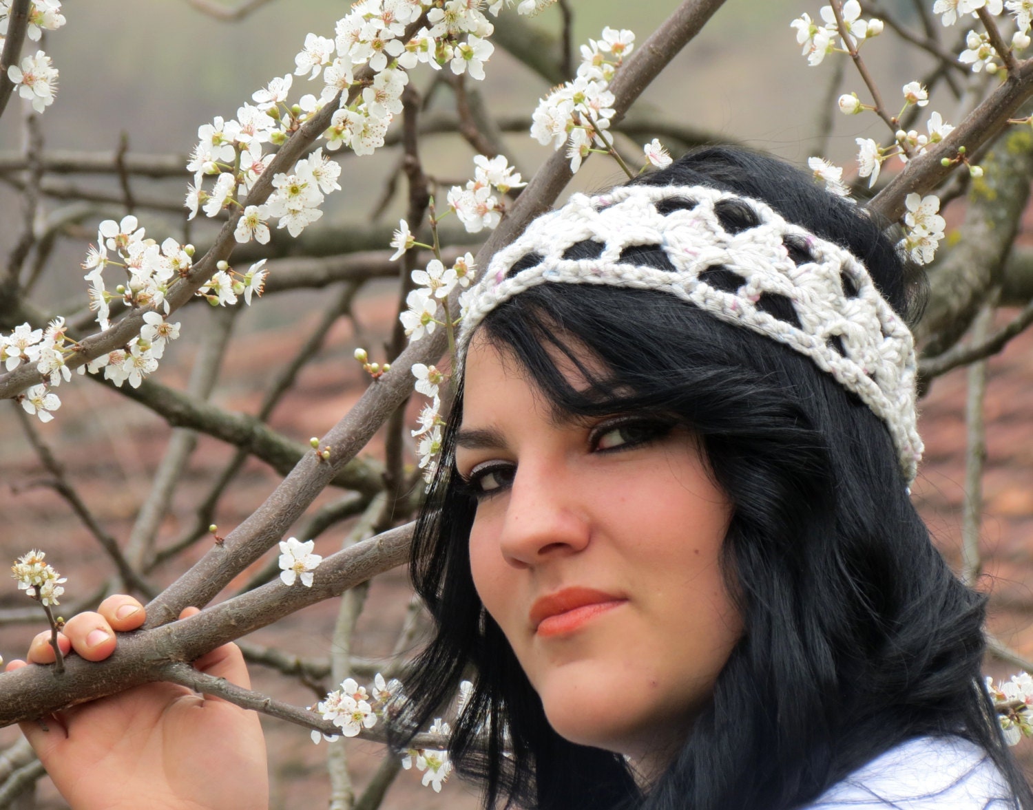 Knitted Headband White,Ear Warmer. Ear Warmer, Head Dress, Winter Fashion, Hair Bands Hair Coverings for Women