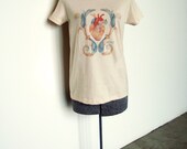 Women's TEE of original ILLUSTRATION "Heart Flourish"-- unique and wearable art