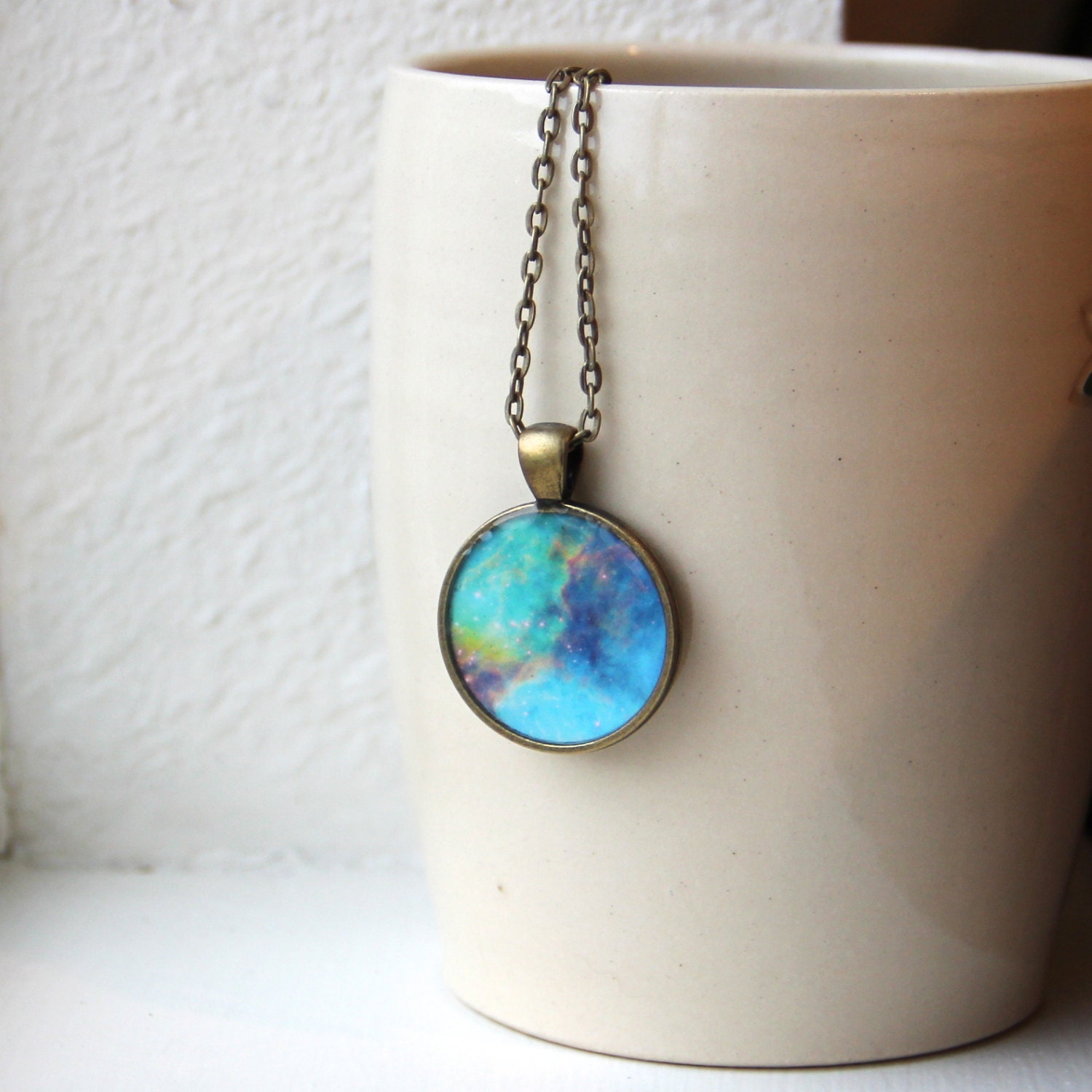 Nebula Necklace, Space Jewelry, Nerdy Necklace, Resin Jewelry