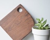 Black walnut  Wood with hole handle french Cheese breakfast board sandwich board cutting board Kitchen gourmet farmhouse serving gift
