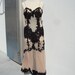 Vintage evening gown,black lace and skin color fabric.Couture