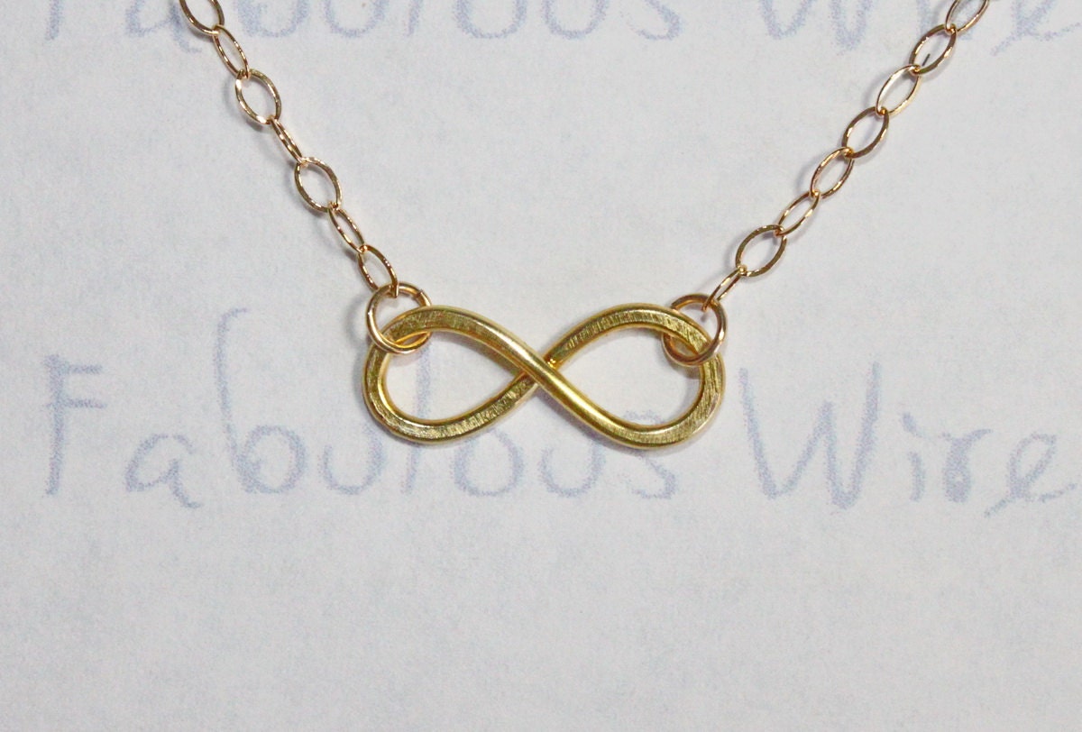 Infinity Love Necklace - 14K Gold Filled Hammered Wire