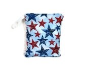 Patriotic Red blue stars wet bag swim suit pool beach bathing summer bag waterproof small cloth diaper white patriotic  wetbag