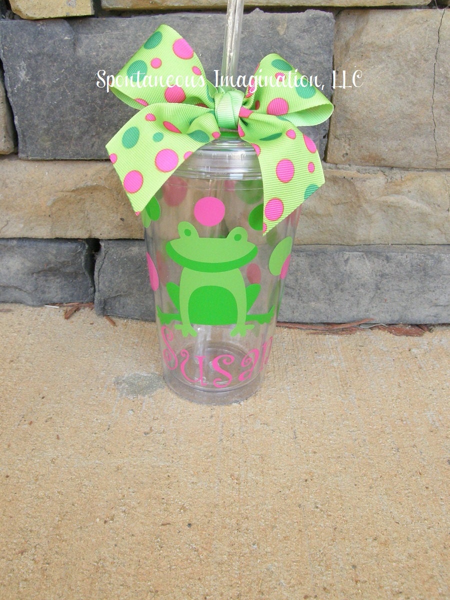 Personalized Teacher Frog Tumbler - 16oz- BPA Free - Kids- Children Gift Ideas
