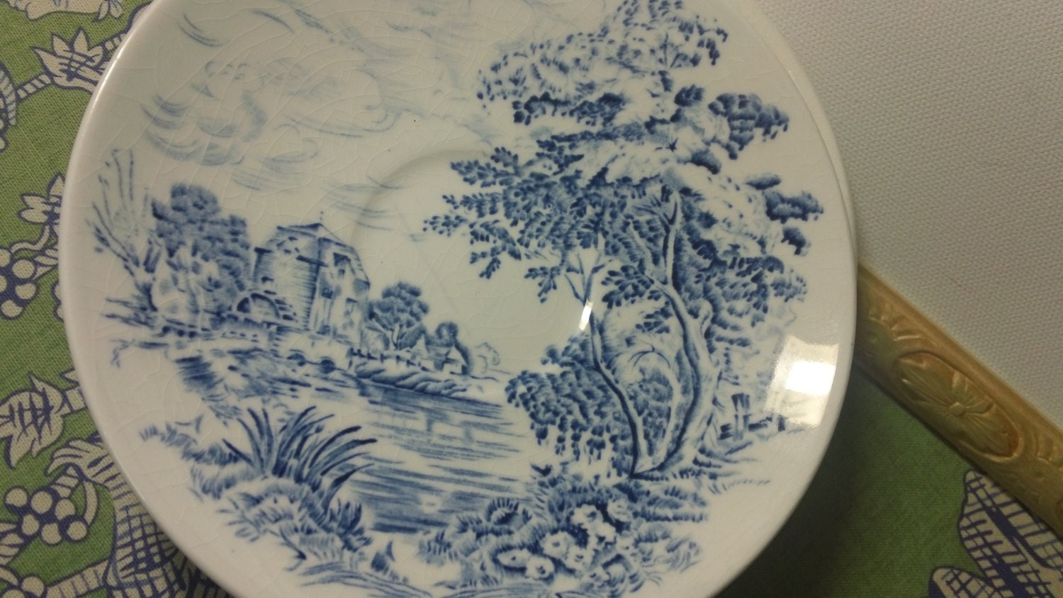 Set of Four Enoch Wedgwood Countryside 1960s Saucers