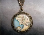 Middle Earth necklace, Middle Earth map jewelry, LOTR jewelry, Lord of the Rings Hobbit jewelry
