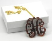 Monogram Necklace Acrylic - Tortoise Shell