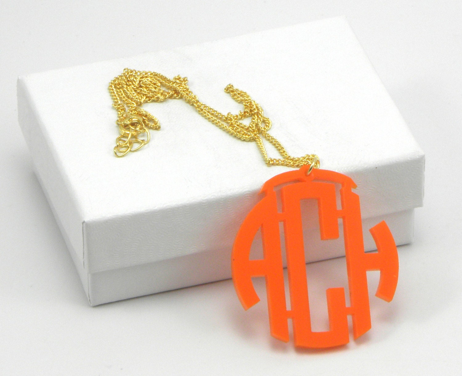 Monogram Necklace Acrylic