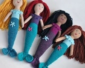 Custom Mermaid Doll - Choice Of Colors - Made To Order Crochet Mermaid - Natural Toy