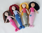 Design Your Own Mermaid Doll -  You Choose Colors - Natural Fibers - Homemade Doll