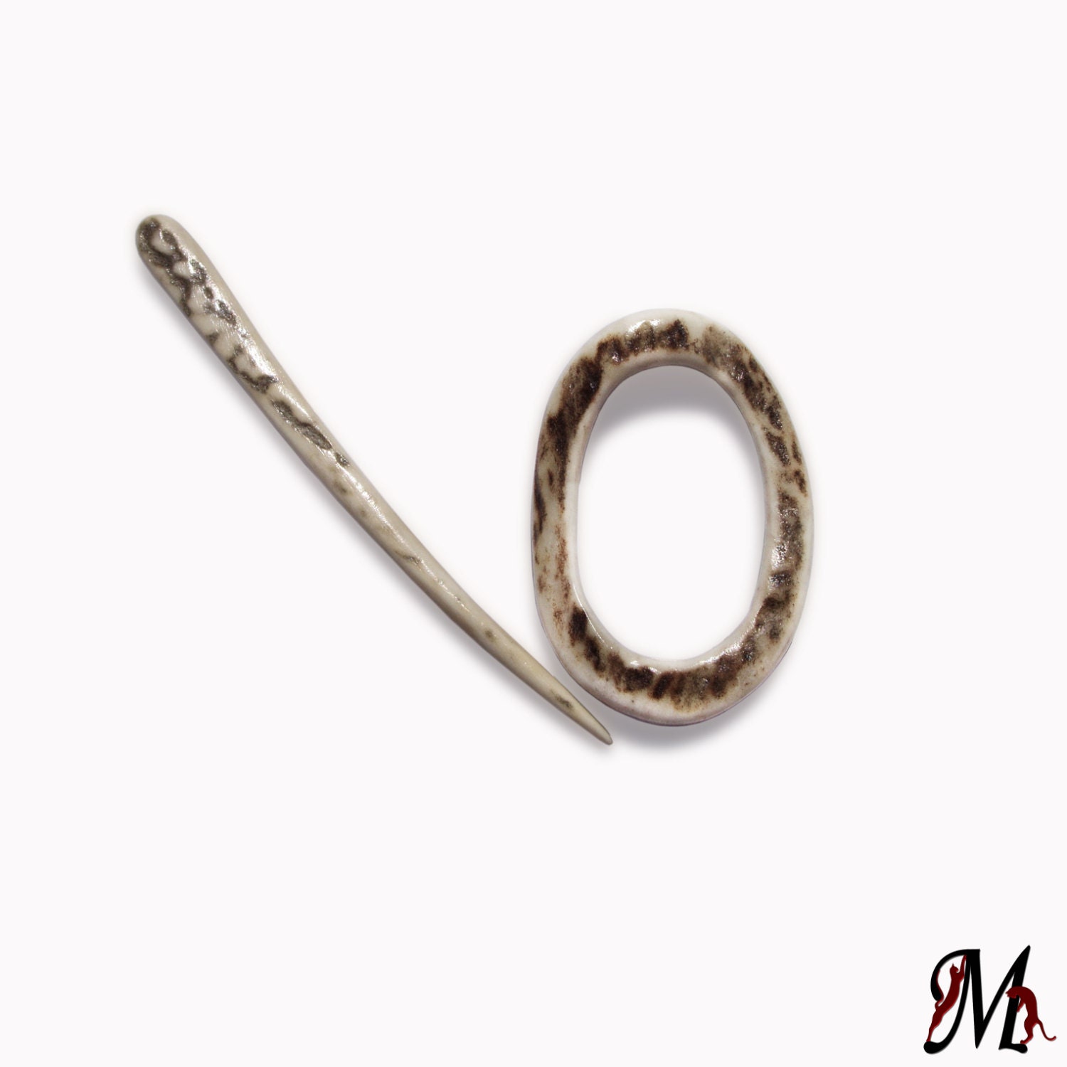 Shawl Pin Deer antler Hair Stick Barrette Hair Clip Hair slider Barrette Tribal Natural Hair Accessory Handmade by MariyaArts