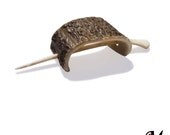 Deer antler Hair Slide Barrette Hair Cup Hair Clip Barrette Tribal Natural Hair Accessory Handmade by MariyaArts