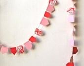 pink, red and floral garland - 10 FT of pennant flags