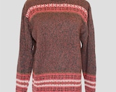 Vintage Sweater, Burgundy Sweater, Mock Turtleneck Sweater