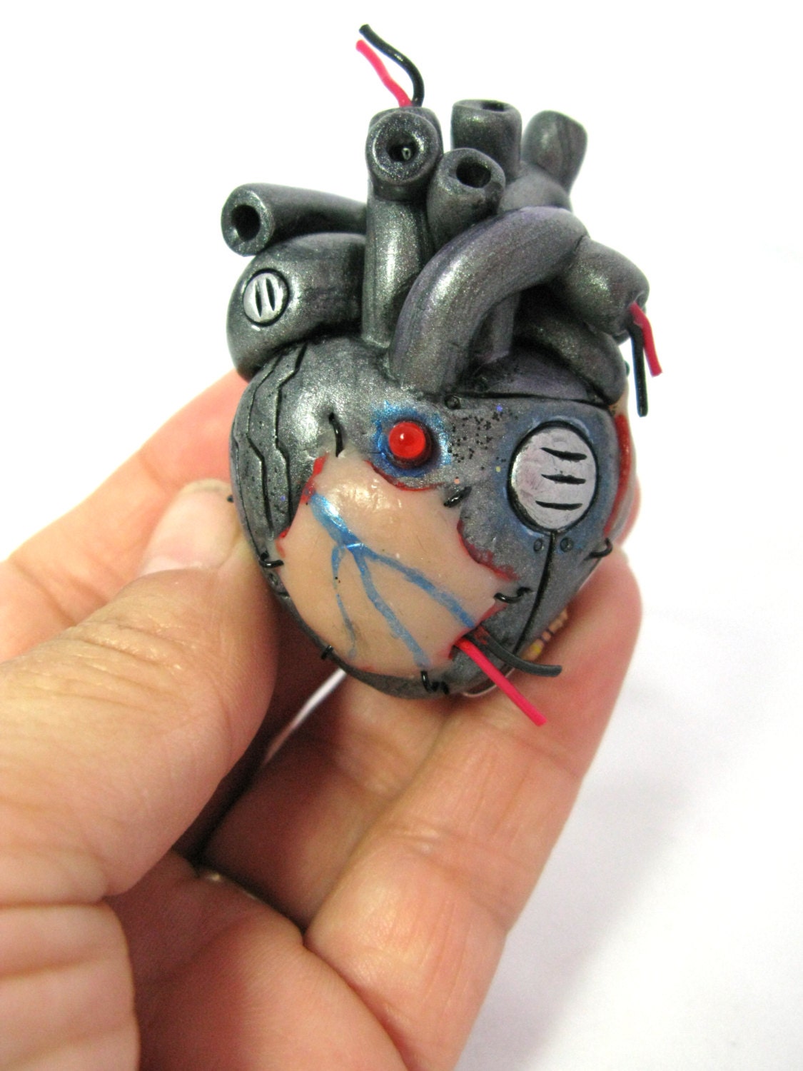 Anatomical Heart - Industrial Heart - Steampunk Heart - The Original "Terminator" - Pendant / Necklace