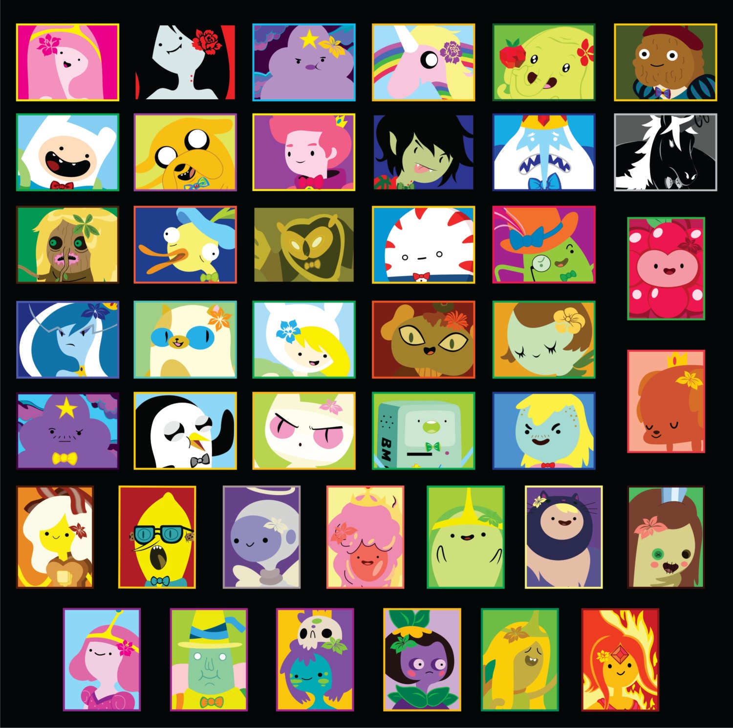 Adventure Time Stickers -- All 42 Characters