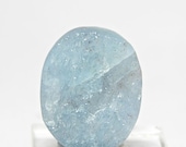 Blue Aquamarine Gem Stone Cabochon Contour Surface Faux Druzy 11 carats