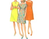 60s Simplicity Sewing Pattern Casual Day Dress Mini Skirt Sheath Dress A-line Spring Dress Bust 36