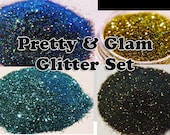 Pretty & Glam Glitter Set - Cosmetic Grade Glitter Eyeshadow , Face, Body, Nail Art, Glitz Cosmetics, Makeup
