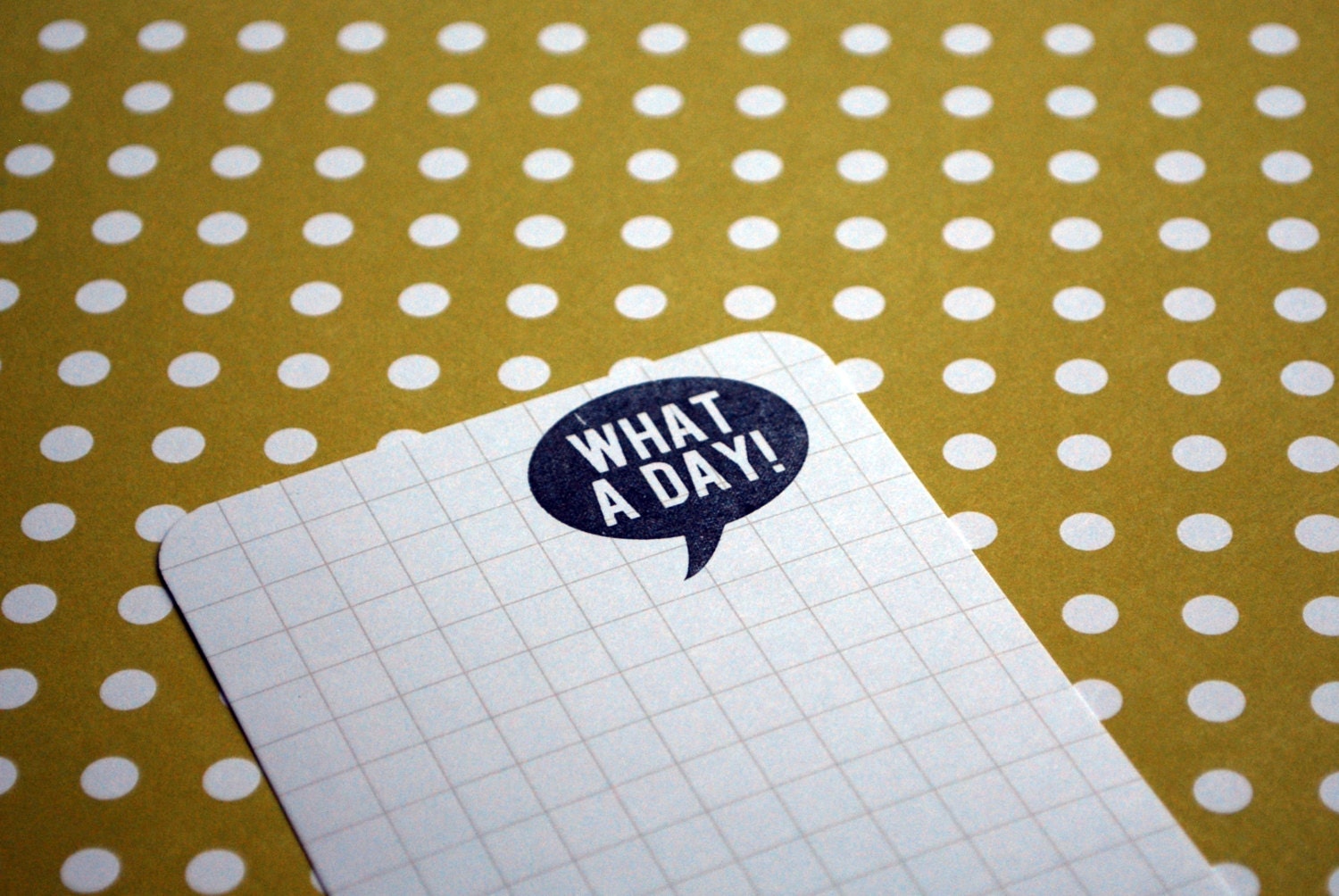 WHAT A DAY : unmounted red rubber stamp
