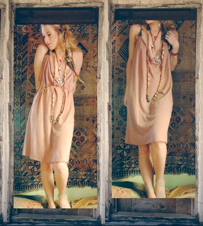 mama wolf smock dress. organic cotton/hemp blend. hand dyed colors. 'made to order'