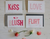 fair morning blue valentine cards - set of 4