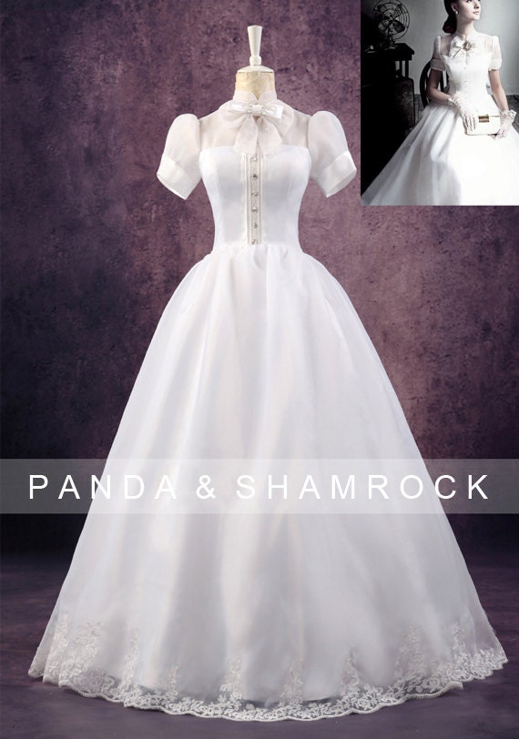 vintage dream/wedding gown/women clothing/bridal dress/custom made/sleeves/vintage/ALL SIZE12289