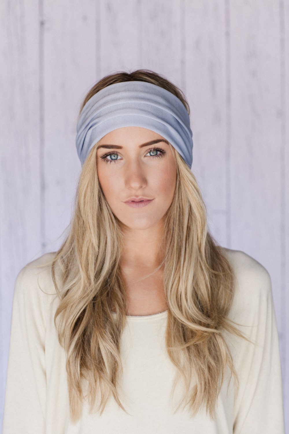 It's Pretty Simple Headband Grey Stretchy Headband SOLID Gray Turband Headband Slip On Style Yoga Headband