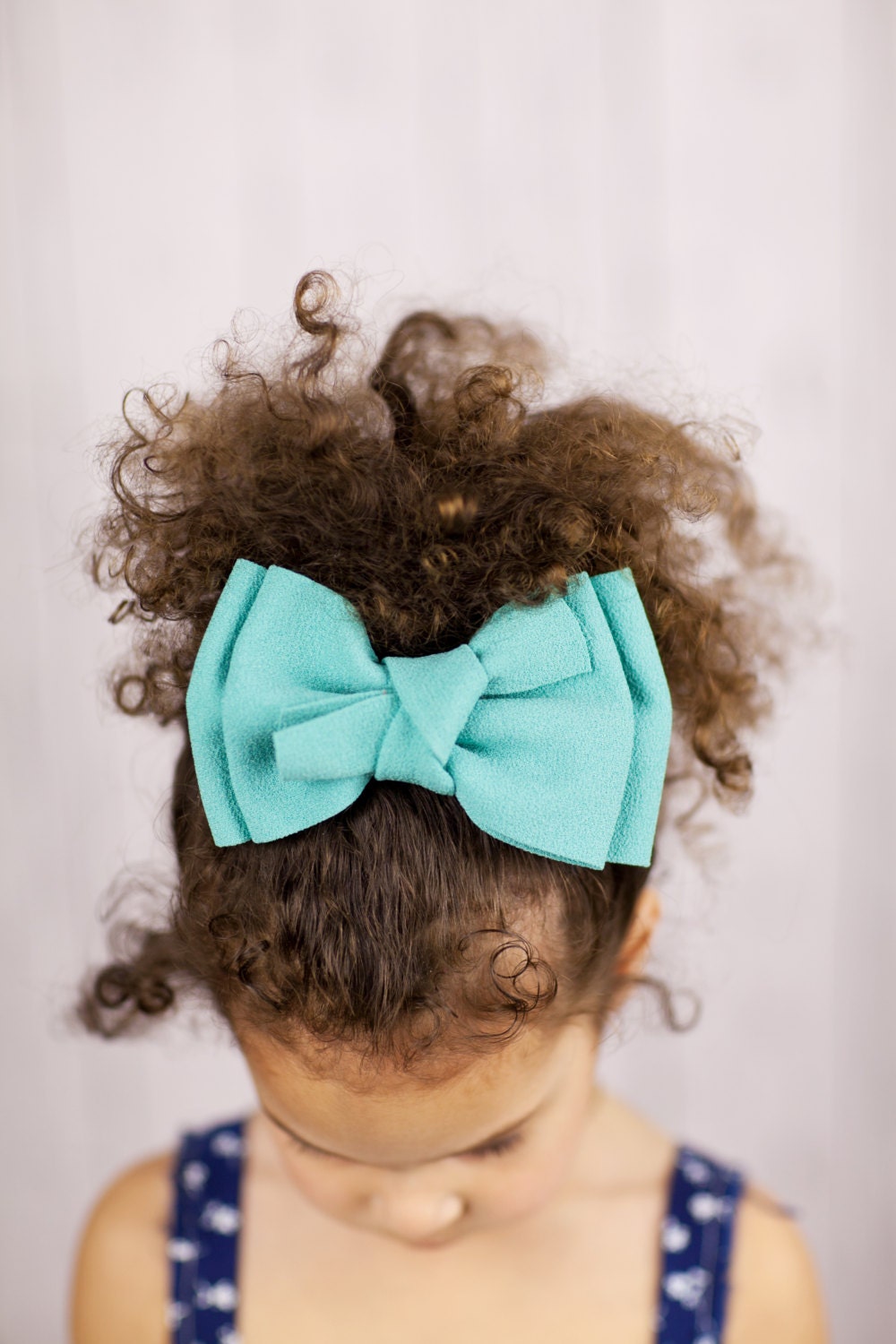 Oversized Mint Hair Bow for Little Girls Hair Accessories Mint Green Sueded Large Bow Hair Clip