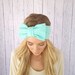 Bow Headband Oversized Mint Bow Women's Hair Band Stylish Fashion Turban Wide Jersey Handmade Hair Fashion Headband