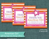 PRINTABLE Instant Download American Girl party favor, thank you tags