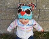 Newborn Owl Hats Baby Hat Teal Beanie Kids Photo Props