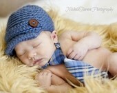 Newborn Newsboy Hat, Boy Photo Prop, Newborn Boy Hat.