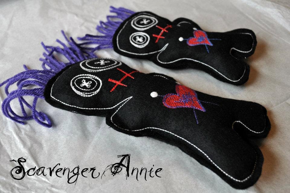 Black Felt Voodoo Doll Pin Cushion LARGE