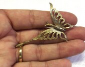 Butterfly Bobby Pin, Metal Hair Accessory, Hallmark Jewelry Maker, Retro, 1960s, Satin Finish