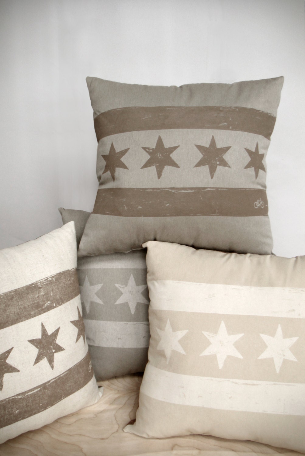 set of 2 Chicago Flag Pillows
