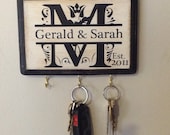 Personalized Monogram Key Holder- for Wedding Gifts, Showers, Engagements- Custom Order