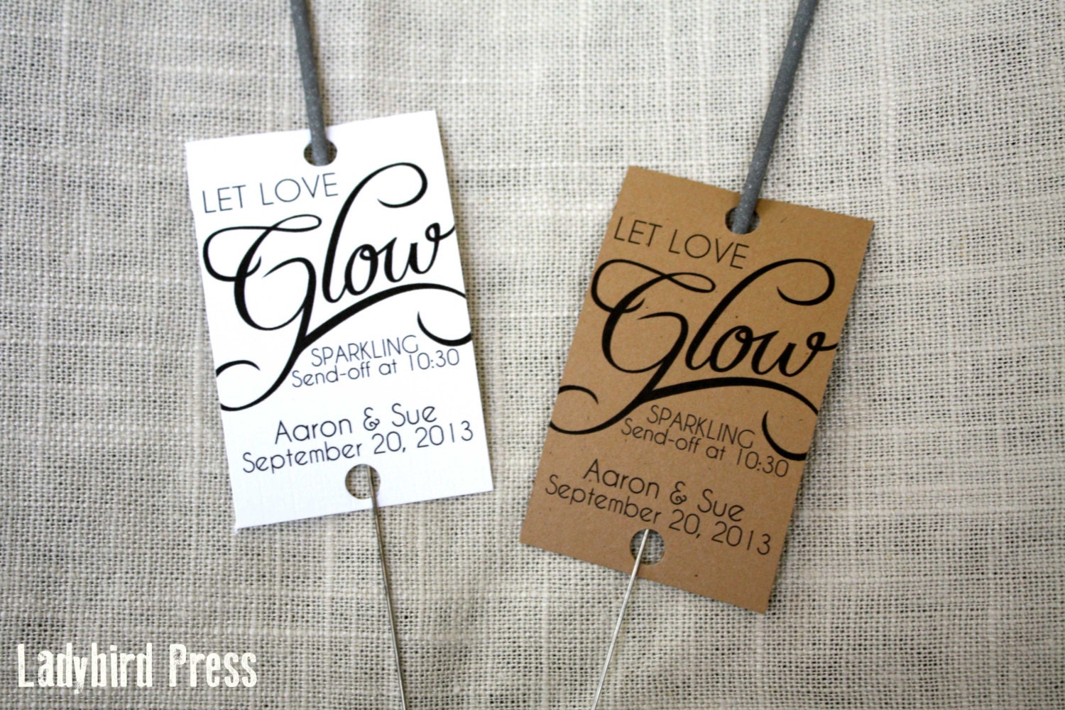 Personalized Printable Wedding Favor Tag for Sparkler Send-off - Glow - PDF- DIY