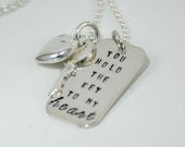 Anniversary Necklace Love Womens Jewelry Valentine Gift - Hand Stamped Sterling Silver