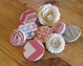 10 wooden & paper STRONG MAGNETS pink, aqua, butterfly, floral french, The Charming Wall, organize, memo board, chore chart