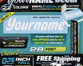 0.75" tall (2) Your Name Custom / Personalized Vinyl Decal Sticker Car Laptop