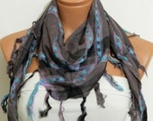 Unisex cotton fabric scarf,purple turquoise scarf...Necklace Scarf....Super light.Shawl,Wrap,Bandana,Headband,Beach Pareo..