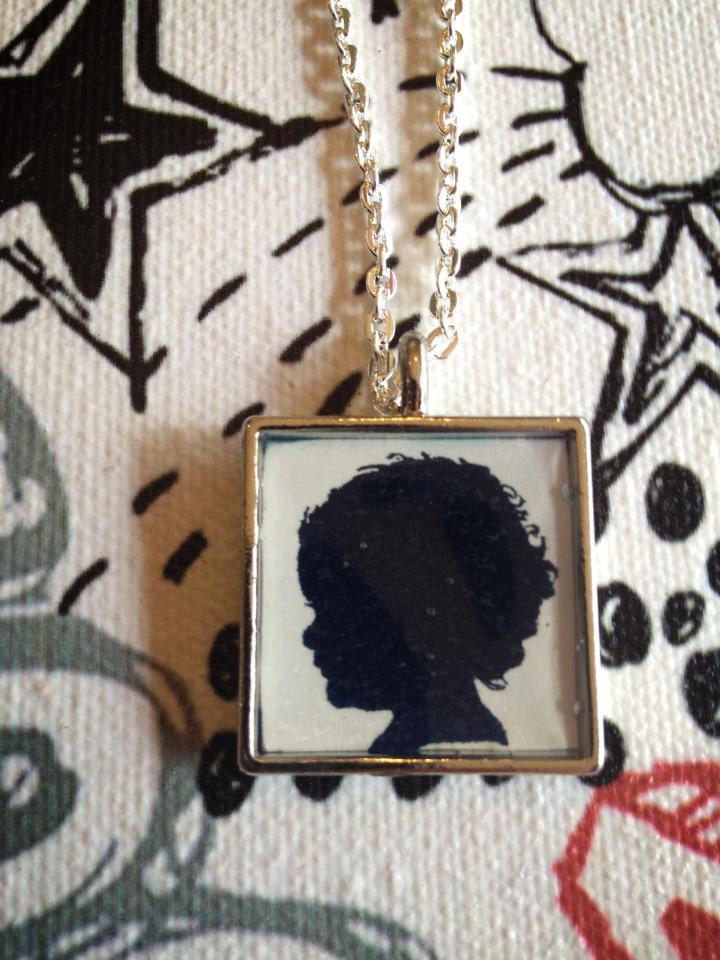 Custom Silhouette Pendant Choose between one Medium Rectangle, Oval, Circle, or sqare Pendant Silver Colored Custom Silhouette